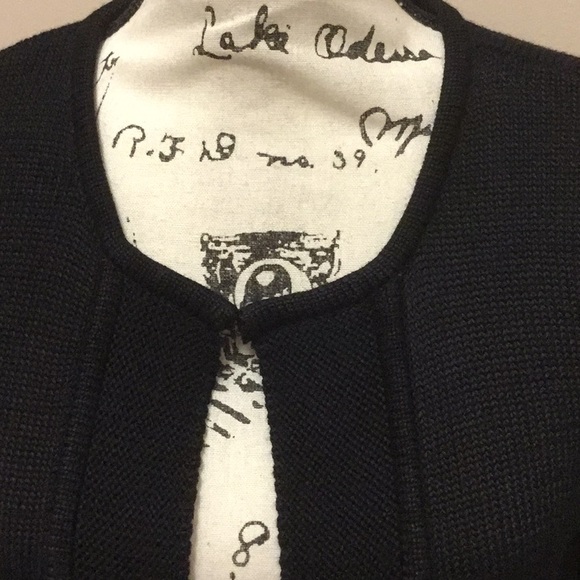 Peter Nygard black sweater knit cardigan - Picture 2 of 8